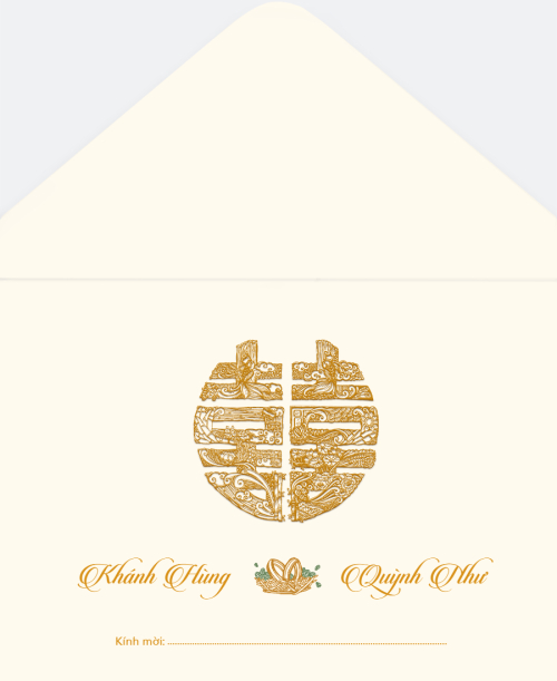 Mẫu thiết kế Bao thiệp cưới Chữ Hỷ, truyền thống, traditional, dân gian, cổ truyền 1779398395