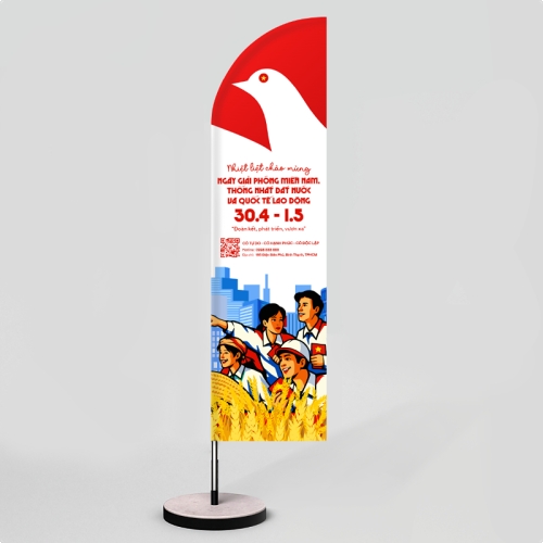 Mẫu thiết kế Cờ phướn Nhiệt liệt chào mừng ngày Giải phóng miền Nam, Quốc tế lao động 1777570615