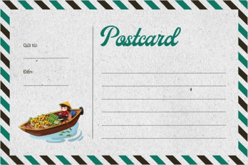 Mẫu thiết kế Postcard Dân gian, truyền thống, folk, traditions, dễ thương, cute, chibi, hoạt hình, cartoon 1779477761