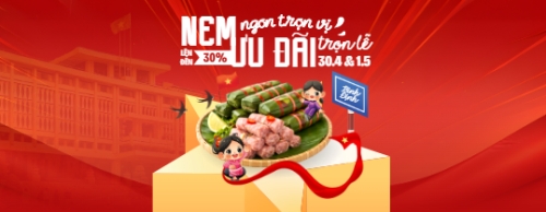 Mẫu thiết kế Gift voucher Nem ngon trọn vị ưu đãi trọn lễ 30.4 và 1.5 1778442862