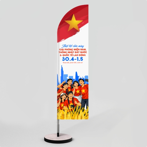 Mẫu thiết kế Cờ phướn Nhiệt liệt chào mừng ngày Giải phóng miền Nam, Quốc tế lao động 1777570615