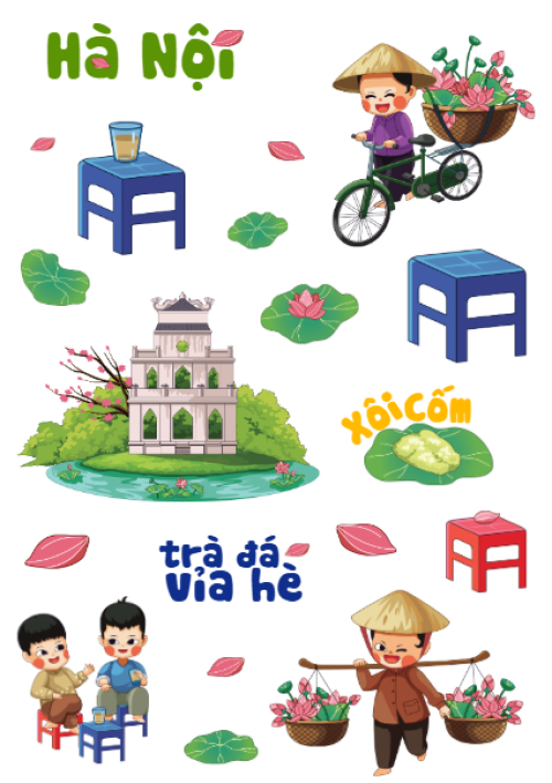 Mẫu thiết kế Nhãn Sticker - Sticker Sheets Việt Nam, Hà Nội, du lịch, travel, tourism, trải nghiệm 1777890790