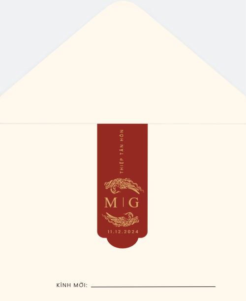 Mẫu thiết kế Bao thiệp cưới Nét Duyên Việt Đỏ, truyền thống, traditional, dân gian, cổ truyền 1779398395