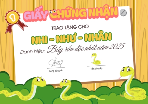 Mẫu thiết kế Bằng khen Bầy rắn độc nhất năm 2025 1778442171