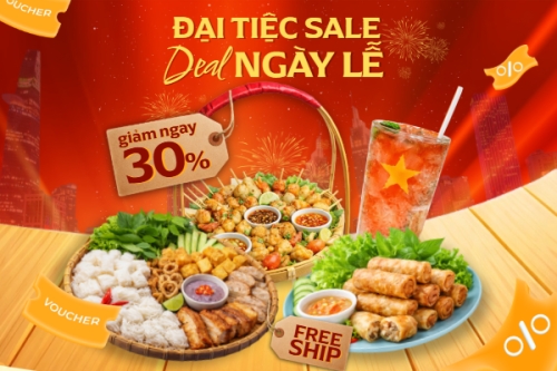 Mẫu thiết kế Bài post MXH ngang Đại tiệc sale deal ngày lễ 1778446829