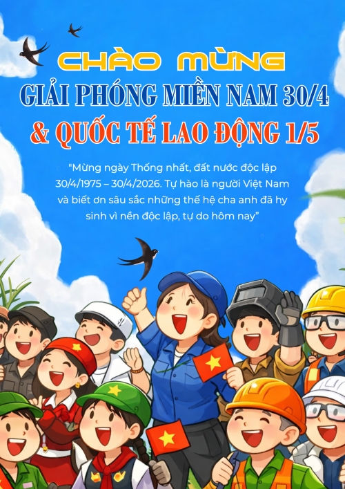 Mẫu thiết kế Poster chuẩn Nhiệt liệt chào mừng ngày Giải phóng miền Nam, thống nhất đất nước 1778441776