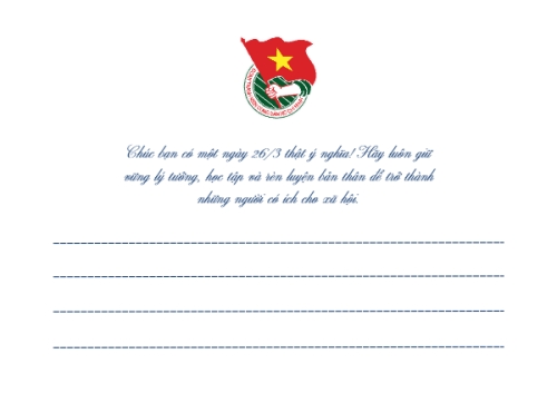 Mẫu thiết kế Thiệp chúc mừng Kỷ niệm ngày thành lập Đoàn TNCS Hồ Chí Minh 26/3 1778443489