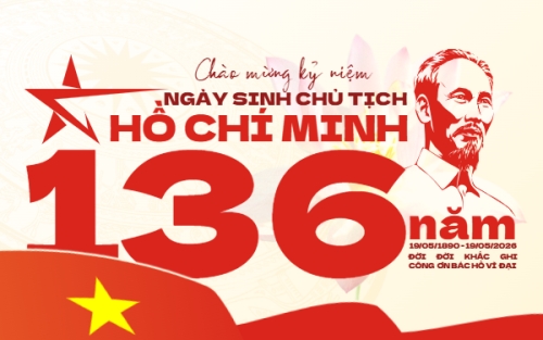 Mẫu thiết kế Banner - Băng rôn Kỷ niệm 136 năm ngày sinh Chủ tịch Hồ Chí Minh 1778425913