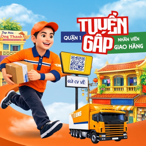 Mẫu thiết kế Bài post MXH vuông Tuyển nhân viên giao hàng 1777575210