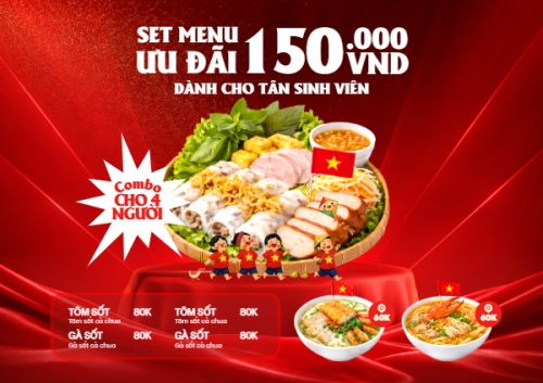 Mẫu thiết kế Menu tờ rời (ngang) Set menu ưu đãi dành cho tân sinh viên 1778455465