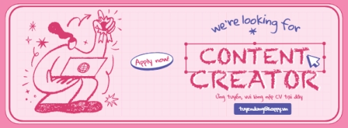 Mẫu thiết kế Ảnh bìa Facebook Content creator, nhà sáng tạo nội dung, tuyển dụng, văn phòng, office, dễ thương, cute, đơn giản, simple 1777998846