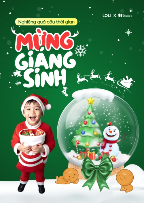 Mẫu thiết kế Poster chuẩn Nghiêng quả cầu thời gian mừng giáng sinh 1779188983