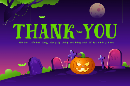 Mẫu thiết kế Thank you card Halloween, hiện đại, sang trọng, modern 1778451664