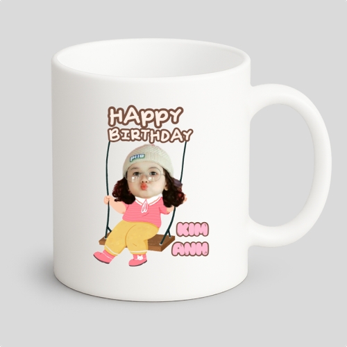 Mẫu thiết kế Ly sứ (cốc) Sinh nhật, bé gái, girl, birthday,  cá nhân, nhân vật, personal style, signature, dễ thương, cute, chibi, hoạt hình, cartoon  1778438859