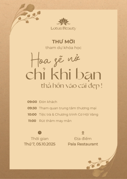Mẫu thiết kế Thư mời Spa, beauty, làm đẹp, thẩm mỹ, wedding, sự kiện, event, hoa lá, hiện đại, sang trọng, modern 1778442067