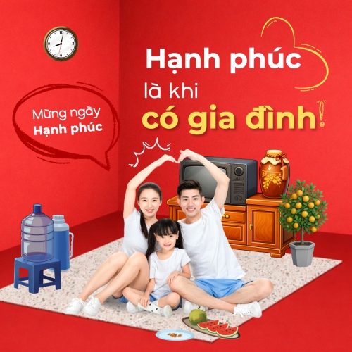 Mẫu thiết kế Bài post MXH vuông Mừng ngày hạnh phúc 1779254521