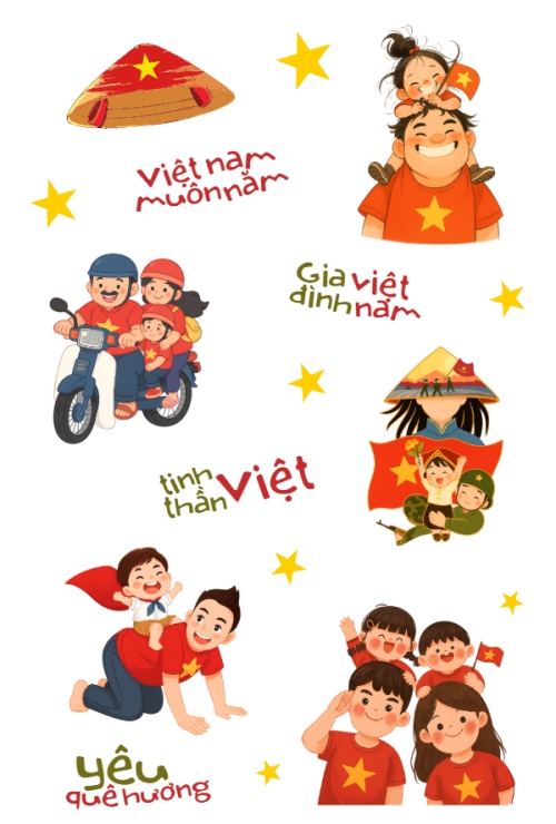 Mẫu thiết kế Nhãn Sticker - Sticker Sheets 2/9, Quốc Khánh, lễ hội, Việt Nam, sự kiện, event, dễ thương, cute 1777891172