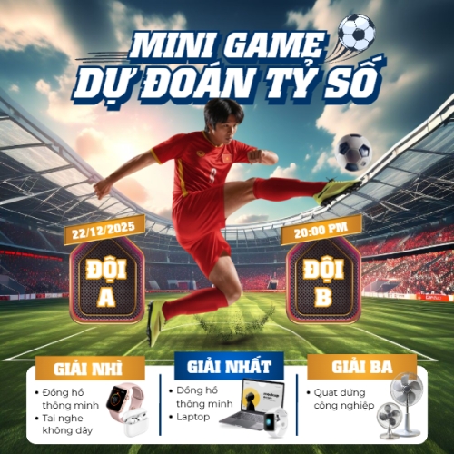 Mẫu thiết kế Bài post MXH vuông Mini game dự đoán tỷ số 1779254522