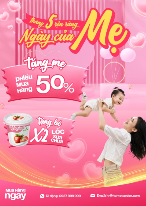 Mẫu thiết kế Poster chuẩn Tháng 5 rộn ràng ngày của Mẹ 1777579955