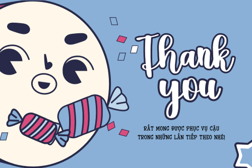 Mẫu thiết kế Thank you card Dễ thương, cute, chibi, hoạt hình, cartoon 1778442069