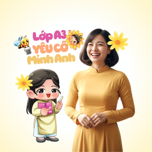 Mẫu thiết kế Nhãn dán Decal Lớp A3 yêu cô Minh Anh 1778455812