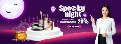 Mẫu thiết kế Ảnh bìa Facebook Halloween, lễ hội ma quái, thẩm mỹ, cosmetic, beauty, làm đẹp, sự kiện, event, dễ thương, cute, chibi, hoạt hình, cartoon 1777993147
