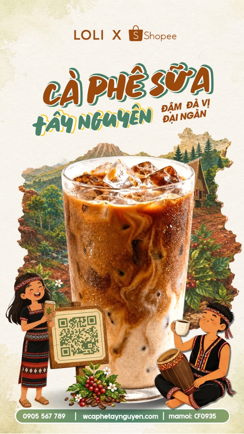 Mẫu thiết kế Bài post MXH (9:16) Cà phê sữa tây nguyên 1781523375