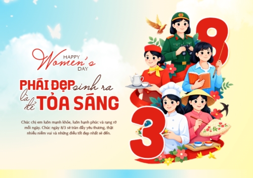 Mẫu thiết kế Thiệp chúc mừng Phái đẹp sinh ra là để tỏa sáng 8/3 1781540424