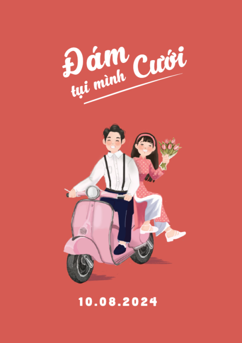 Mẫu thiết kế Ruột thiệp cưới Đám Cưới Tụi Mình, dễ thương, cute, chibi, hoạt hình, cartoon 1780426976