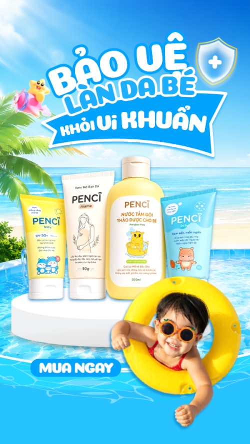 Mẫu thiết kế Bài post MXH (9:16) Bảo vệ làn da bé khỏi vi khuẩn 1781536291