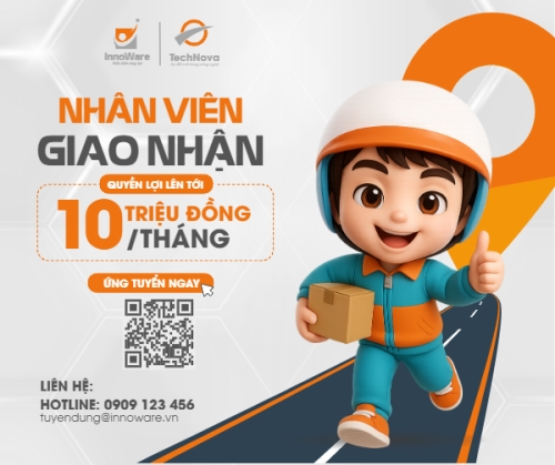 Mẫu thiết kế Bài post MXH ngang 	Giao hàng, shipper, tuyển dụng, văn phòng, office, dễ thương, cute, đơn giản, simple 1781079783