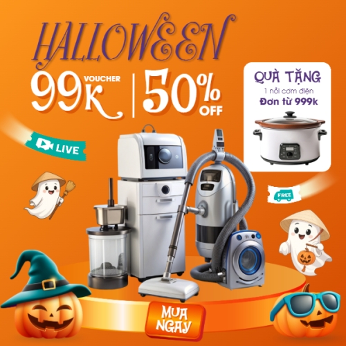 Mẫu thiết kế Bài post MXH vuông Halloween, lễ hội ma quái, sự kiện, event, công nghệ, technology, điện tử, electronic, dễ thương, cute, chibi, hoạt hình, cartoon 1781691902
