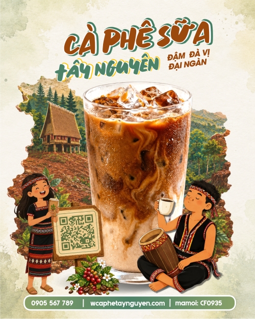 Mẫu thiết kế Bài post MXH dọc Cà phê sữa tây nguyên 1781065726