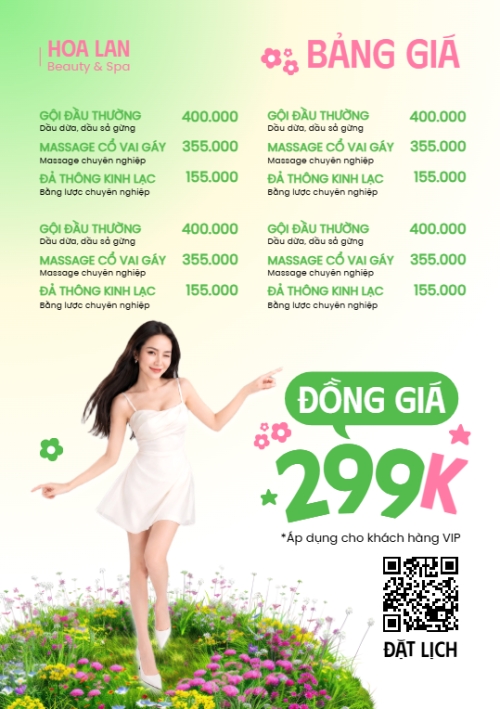 Mẫu thiết kế Menu tờ rời (dọc) Bảng giá làm đẹp 1781079974