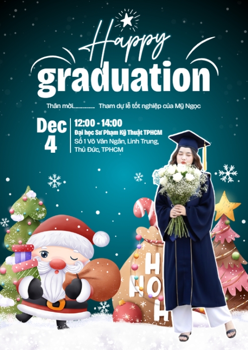 Mẫu thiết kế Thư mời Happy Graduation Christmas 1781073392