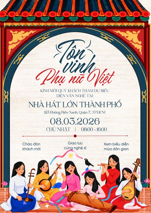Mẫu thiết kế Thư mời Tôn vinh phụ nữ Việt 1780596904
