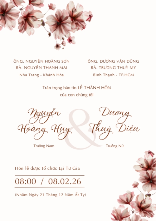 Mẫu thiết kế Ruột thiệp cưới Thiệp cưới hoa màu nước 1780427028