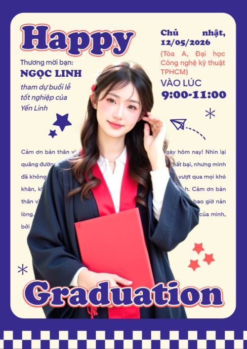Mẫu thiết kế Thư mời Happy Graduation 1780418727
