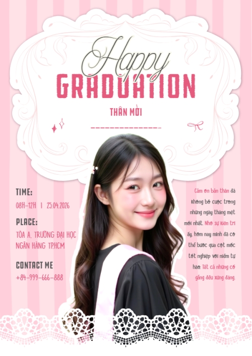 Mẫu thiết kế Thư mời Happy Graduation 1780418727