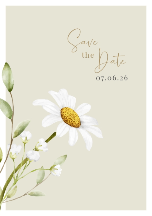Mẫu thiết kế Ruột thiệp cưới Thiệp cưới White daisy 1780431341