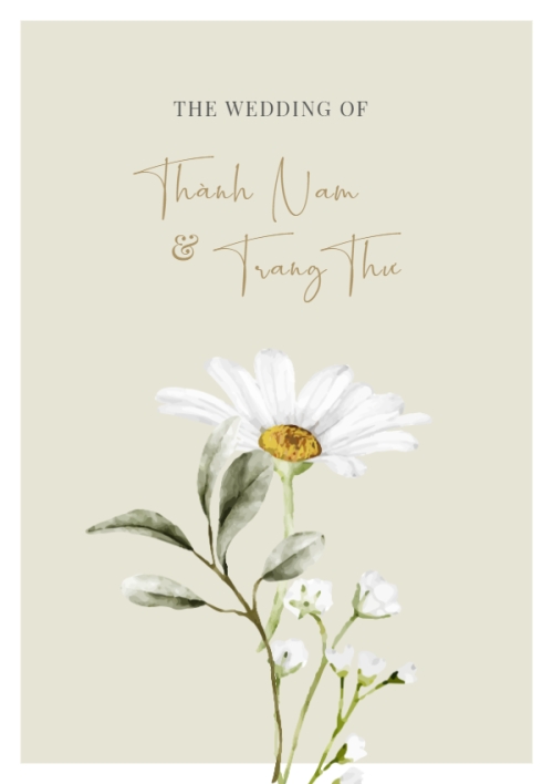 Mẫu thiết kế Ruột thiệp cưới Thiệp cưới White daisy 1780431341