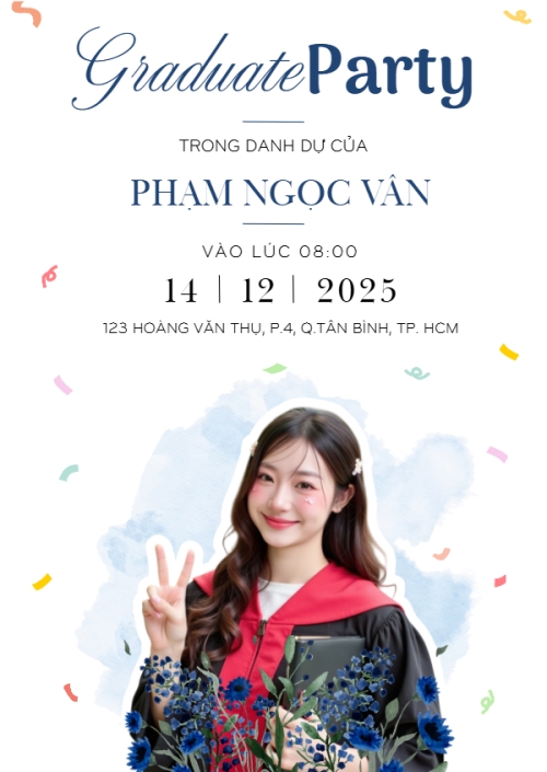 Mẫu thiết kế Thư mời Tốt nghiệp, kỉ yếu, Graduation, yearbook, dễ thương, cute, chibi, hoạt hình, cartoon 1781073827