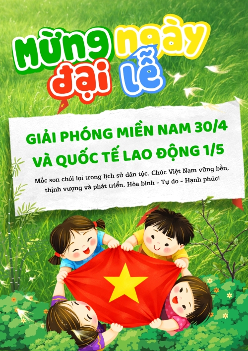 Mẫu thiết kế Poster chuẩn Nhiệt liệt chào mừng ngày Giải phóng miền Nam, thống nhất đất nước 1781078876
