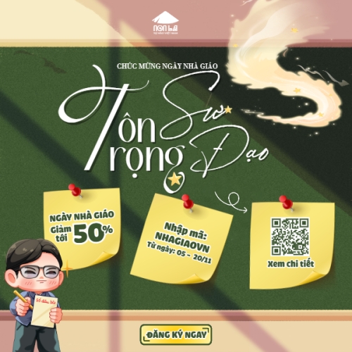 Mẫu thiết kế Bài post MXH vuông Giảm giá ngày nhà giáo 1781541583