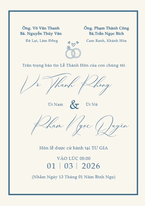 Mẫu thiết kế Ruột thiệp cưới Thiệp cưới Navy classic 1780426976