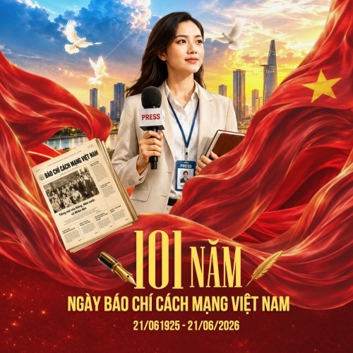Mẫu thiết kế Bài post MXH vuông 101 năm ngày báo chí cách mạng Việt Nam 1780718099