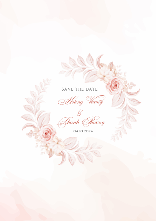 Mẫu thiết kế Ruột thiệp cưới Blush Pink, hoa lá, thiên nhiên, floral 1780427053
