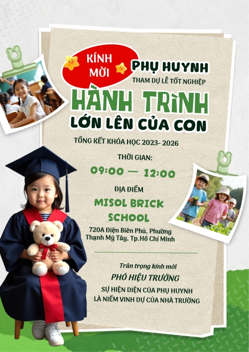 Mẫu thiết kế Thư mời Hành trình lớn lên của con 1780422024