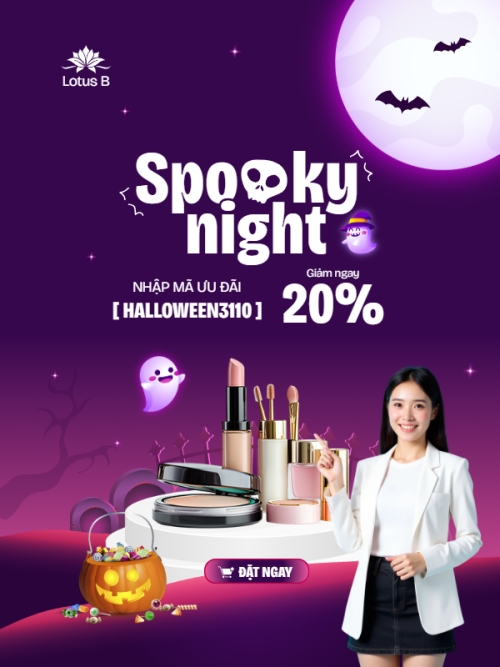 Mẫu thiết kế Banner dọc Halloween, lễ hội ma quái, thẩm mỹ, cosmetic, beauty, làm đẹp, sự kiện, event, dễ thương, cute, chibi, hoạt hình, cartoon 1781692231