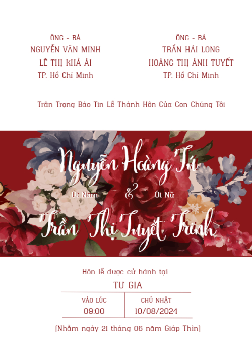 Mẫu thiết kế Ruột thiệp cưới Better Together, cổ điển, vintage, retro, classic, hoa lá 1780426976